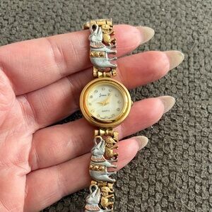 Jennie B Watch with Gold and Silver Elephant Design